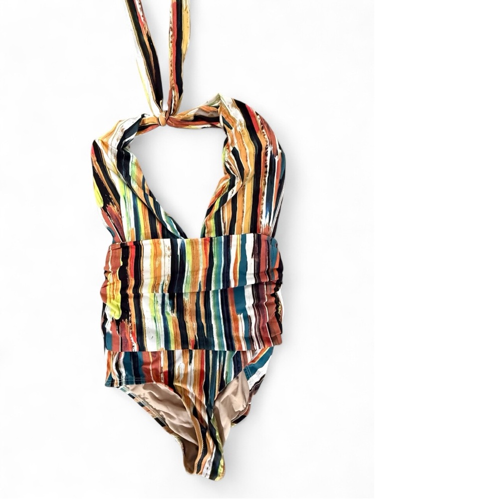 Colorful Striped One Piece Swimsuit